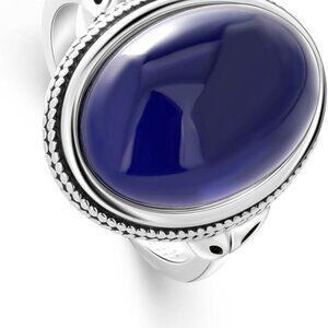 Oval Mood Ring Sterling Silver Large 18mm Color Changing Emotional Jewelry